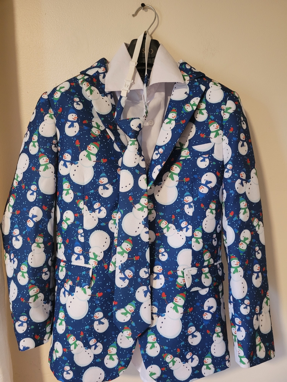 Festive Blue Snowman Holiday Suit